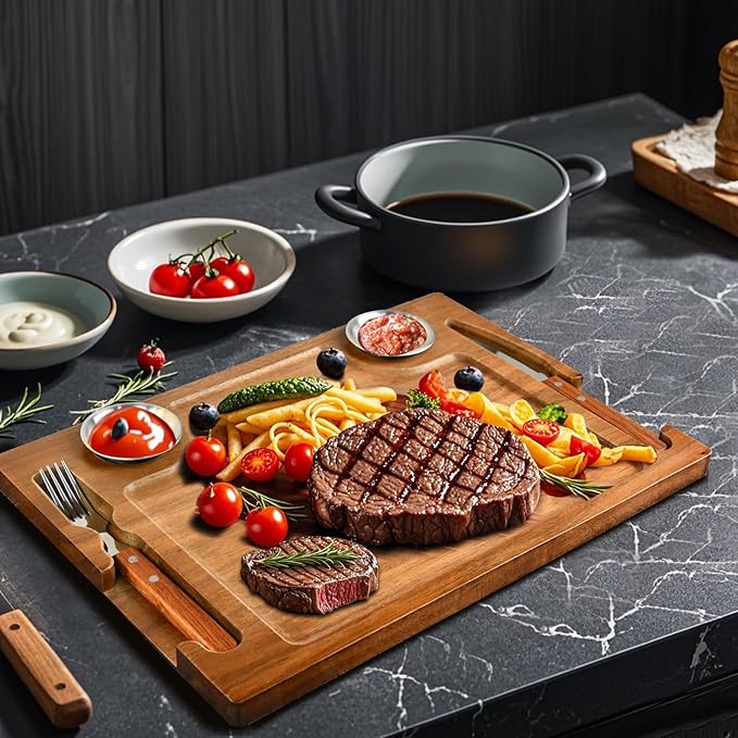 Acacia Wood Steak Board Set 1 Acacia Wood Steak Board Set 1
